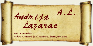 Andrija Lazarac vizit kartica